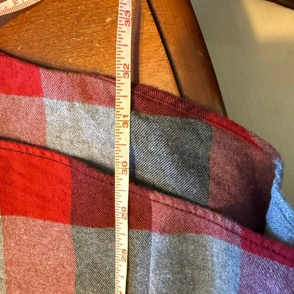 Eddie Bauer Mens TXL Plaid Flannel Long Sleeve‎ Button Down Shirt Red Black Gray - Picture 11 of 12